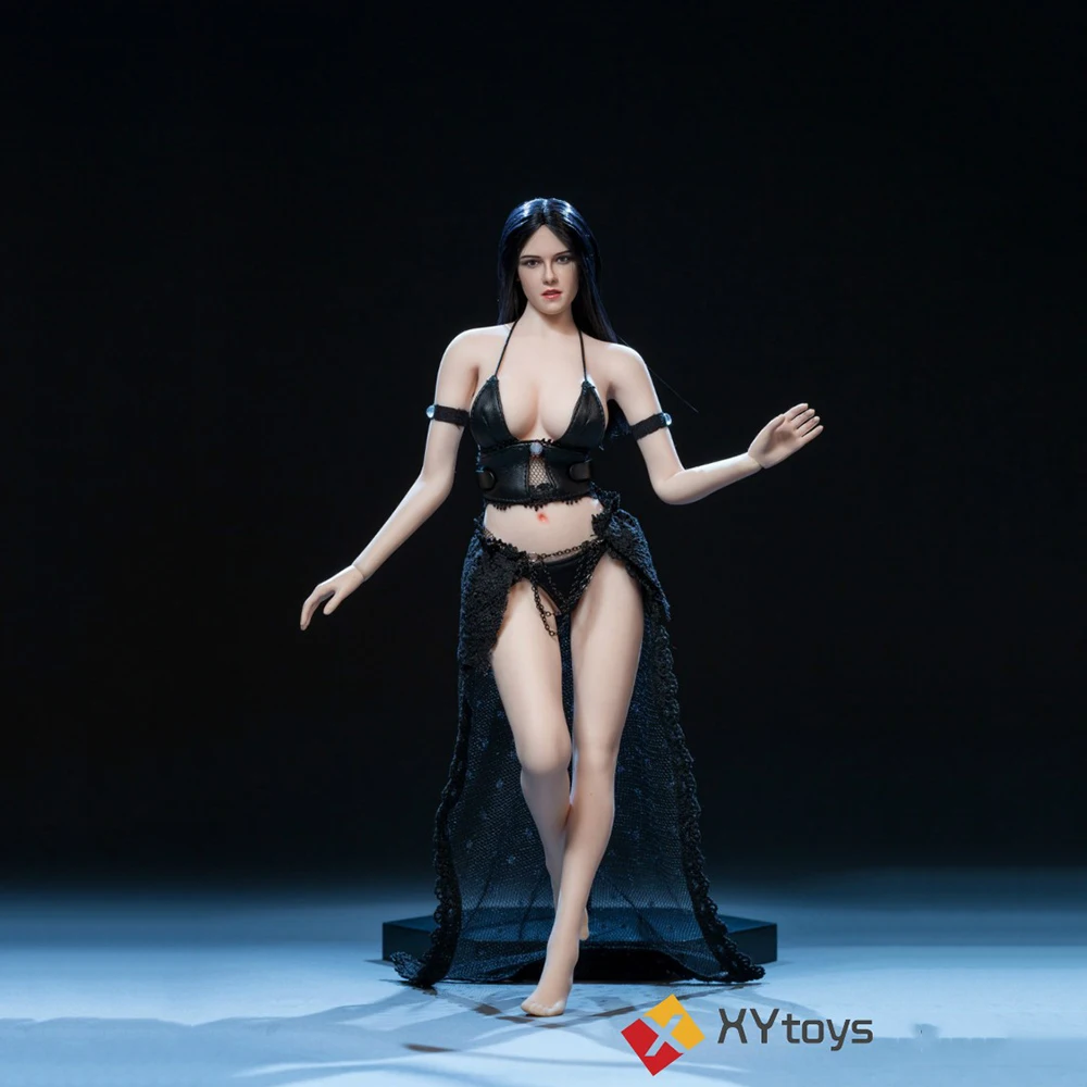 

XYtoys XY003 1/6 Female Leather Bra Lace Skirt Set Clothes Fit 12'' PH TBLeague Big Bust Figure Body