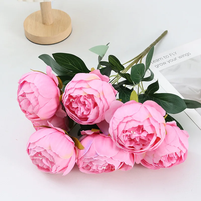 Искусственные пионы 43 см с 7 головками садовый цветочный материал для украшения