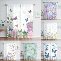 butterflies curtains for living room transparent tulle curtains window sheer for the bedroom accessories decor
