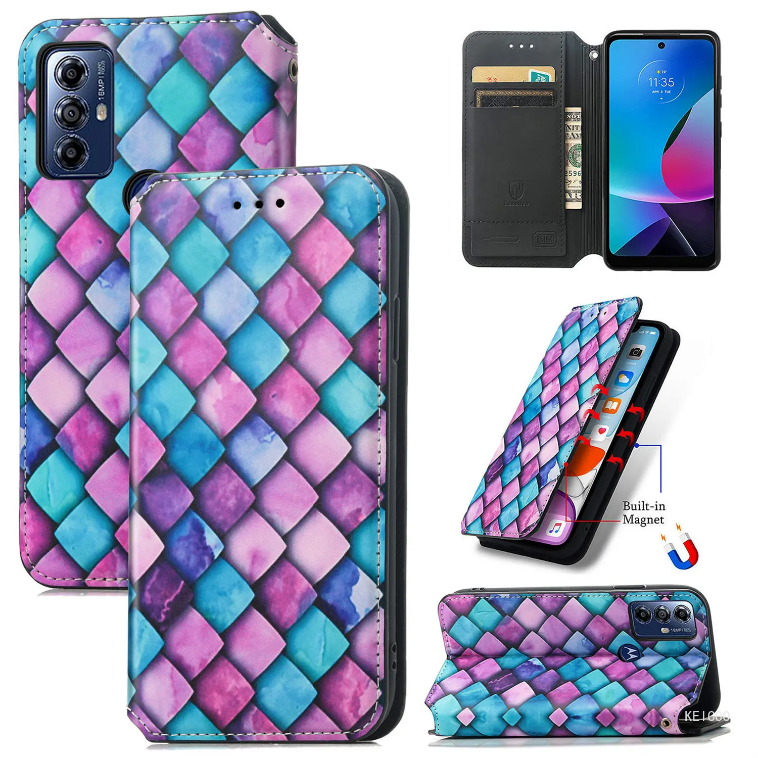 

Магнитный телефонный чехол Coque для Motorola Moto G Play G23 G53 G73 X40 2023 дюйма, искусственная кожа, противоударный флип-чехол, защитный чехол