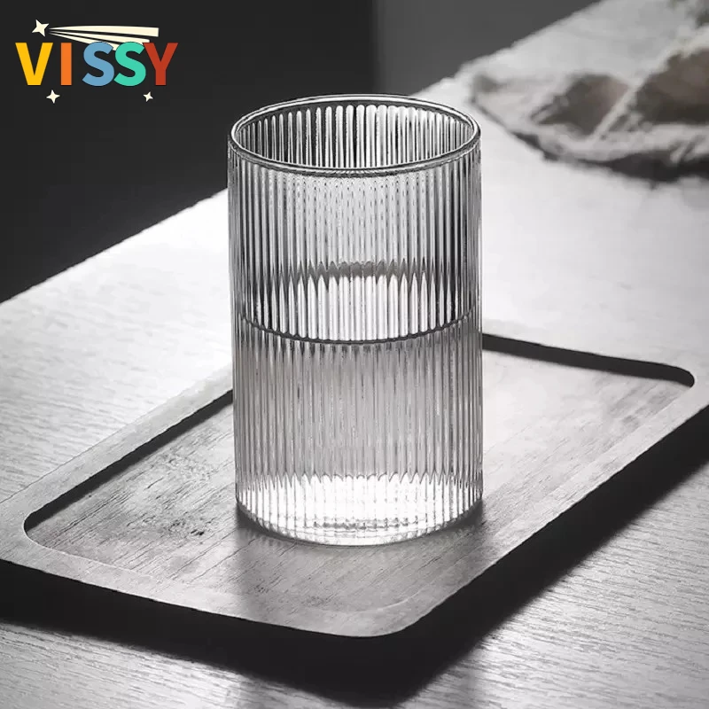 

420/400/300ml Ripple Whisky Glass Vertical Striped Glass Cup Coffee Cups Transparent Beer Mug Drinking Glass For Juice Tea Water