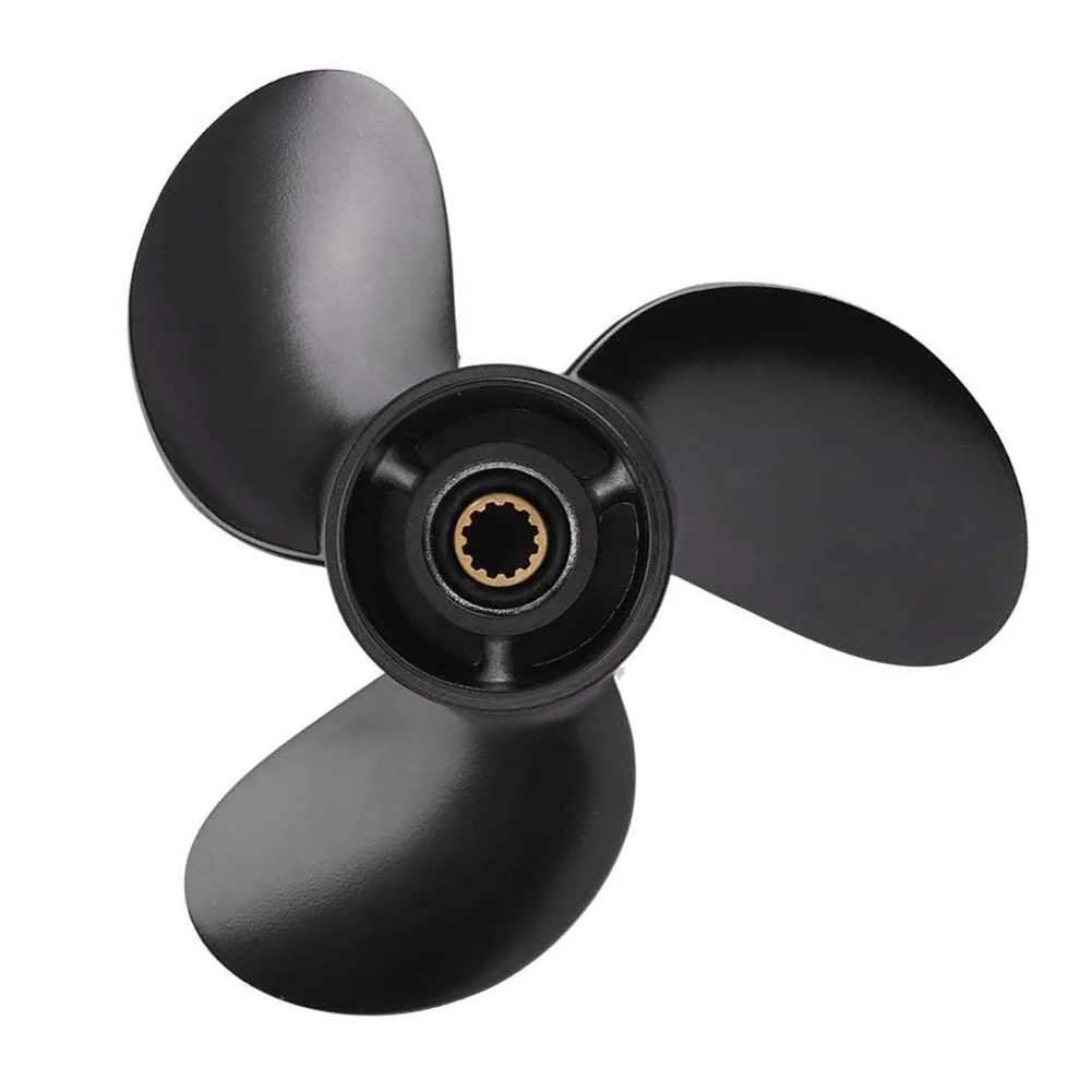 

Boat Propeller 8.5" X 9" Black Aluminum Alloy Fit for Tohatsu Nissan Mercury Mariner Parsun 8HP-9.8HP 12 Teeth 3B2W64517-1