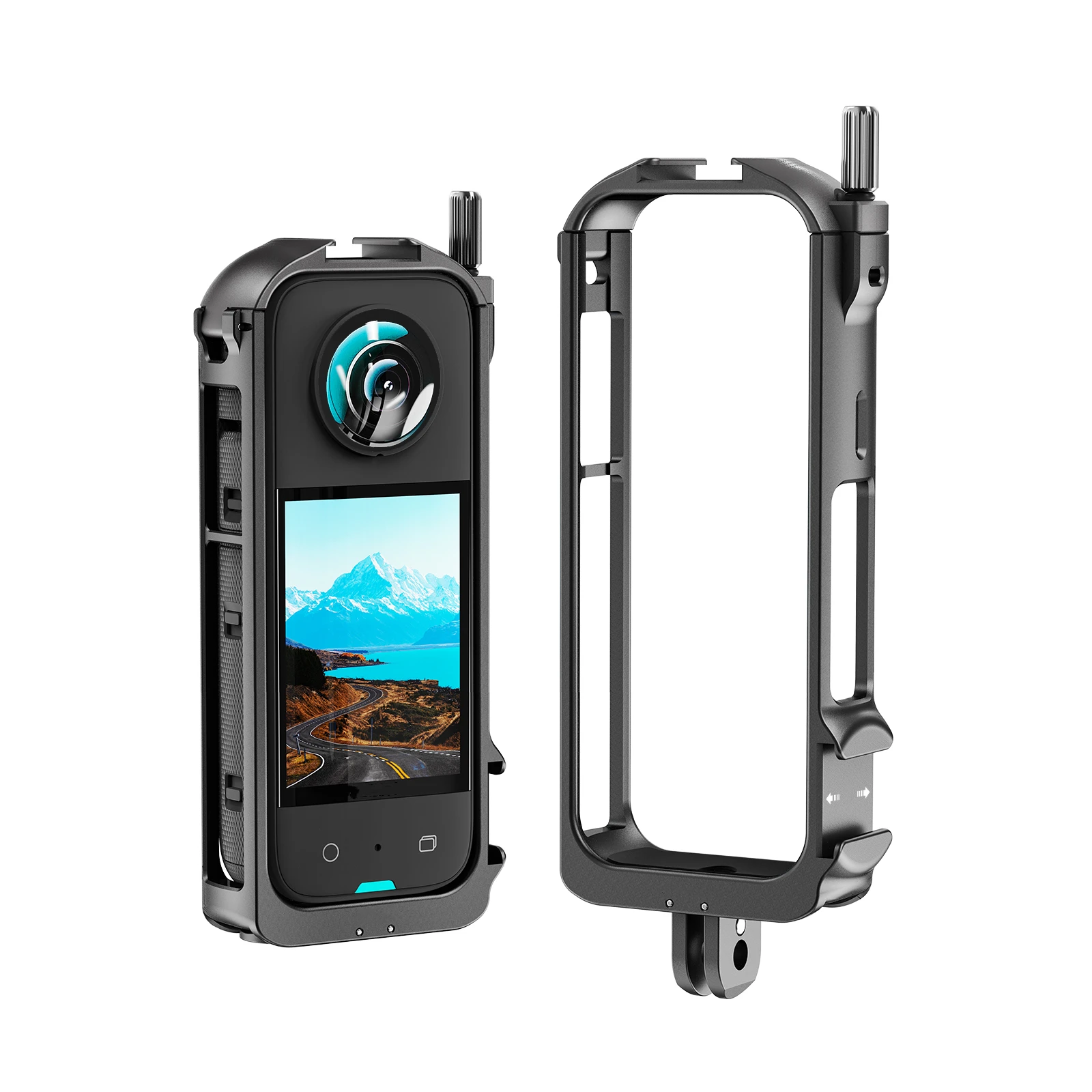 Metal Cage Frame for Insta360 X3 Protective Case Cage Rig with Cold Shoe Mount Camera Cage Action Camera Accessories