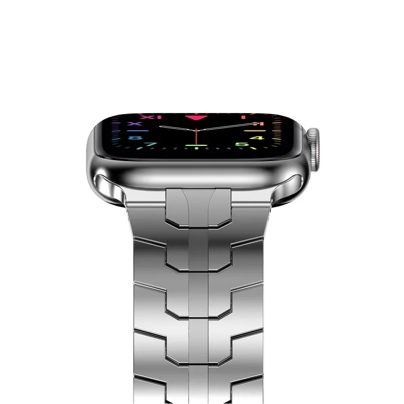 Ремешок металлический из нержавеющей стали для Apple Watch 7se браслет iwatch8 7 6 5 4 3 2 49 мм 45