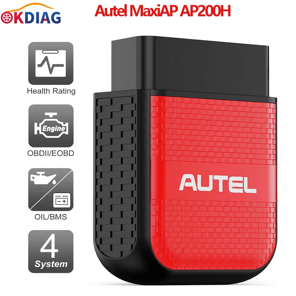 Autel MaxiAP AP200H Engine/Tran/ ABS/ SRS System Diagnostic Tool with Oil/BMS Reset Service OBD2 Scanner for All Vehicles