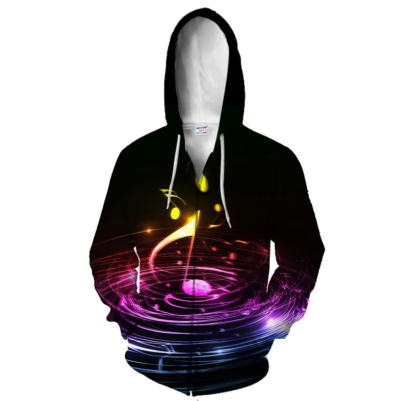 

Мужские модные толстовки с 3D принтом музыкальные руны детские зимние женские свитшоты на молнии с капюшоном Y2k винтажная одежда для девочек 2023