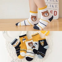 5 pairs lot childrens socks cotton soft cartoon comfort warm high quality boys and girls tube socks for 3 12 years old child