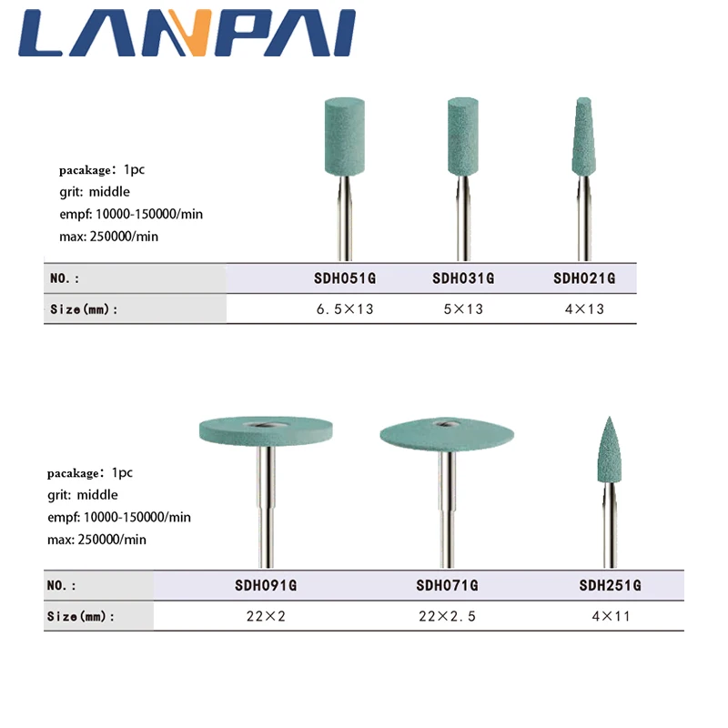 Lanpai 3 шт. стоматологические лабораторные керамические алмазные бриллианты