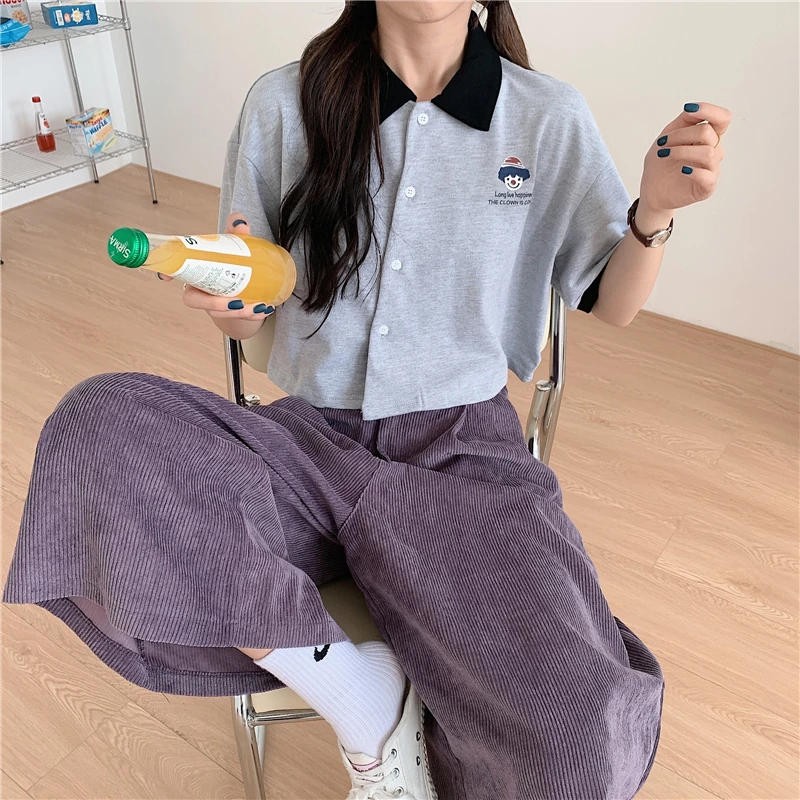 

Милая свободная футболка с мультяшным принтом для ленивых женщин, женские корейские футболки в стиле Харадзюку, топы, японская кавайная одежда в стиле ольччан для женщин