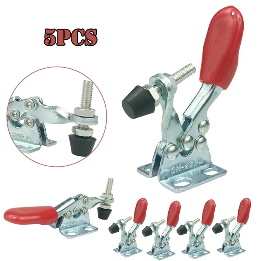 

5PCS GH-201A Holding Capacity Quick Release Toggle Clamp Horizontal Clamp Tool 27Kg 60Lbs Toggle Clamp Push-pull Clamps