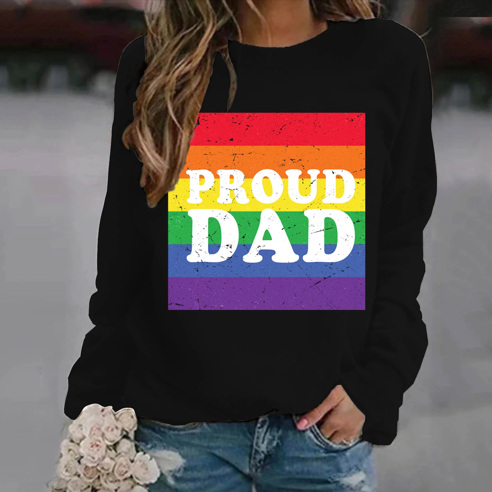 

Gothic Oversized Hoodie Proud Dad Vintage Fashion Sweatshirt Women Aesthetic Hip Hop Retro Winter Femme Pride Korean Clothes