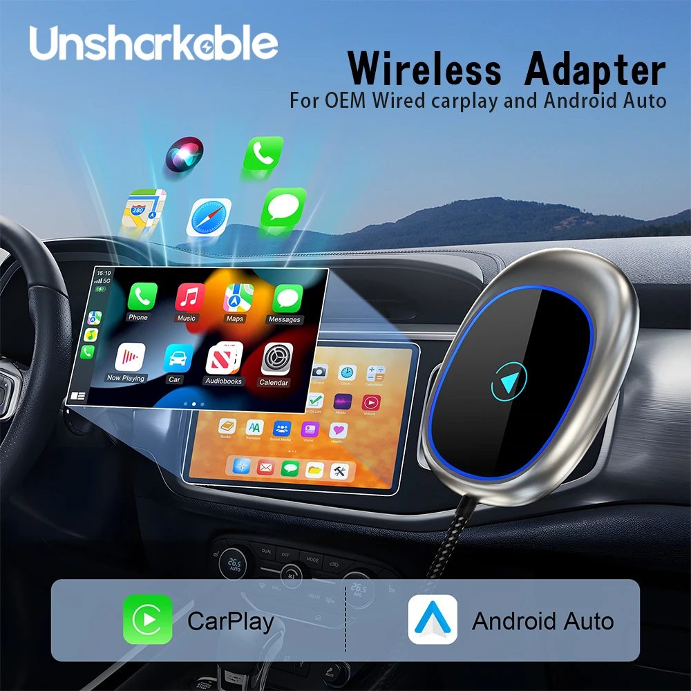 Универсальный беспроводной адаптер CarPlay Android 2в1 Auto Wireless Adapter Smart Mini Box Plug and Play Wi-Fi