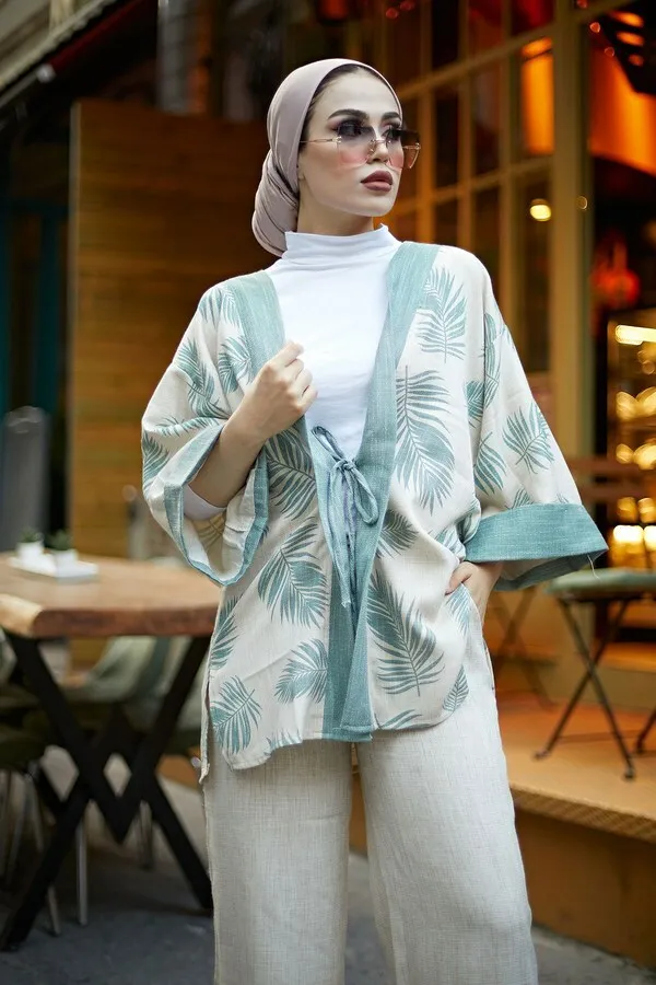TUGBA Muslim Women 'S kimono Cardigan İslamic Muslim Turkiye outfit for summer spring casual ladies turkish 2021