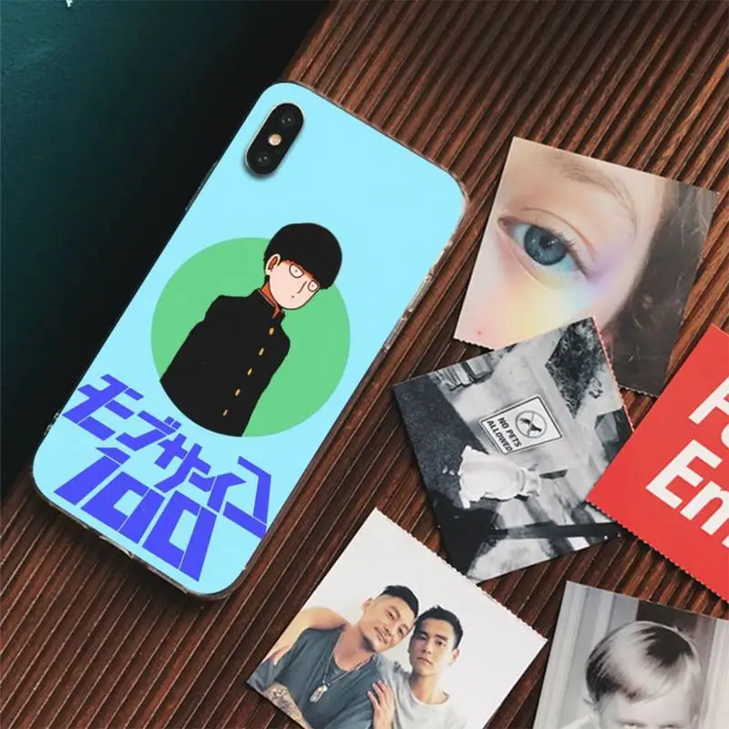 Mob Psycho 100 Phone Case For iPhone 13 14 Pro Max XS XR 12 11 Pro 13 Mini 6 7 8 Plus Clear Back Cover Capa