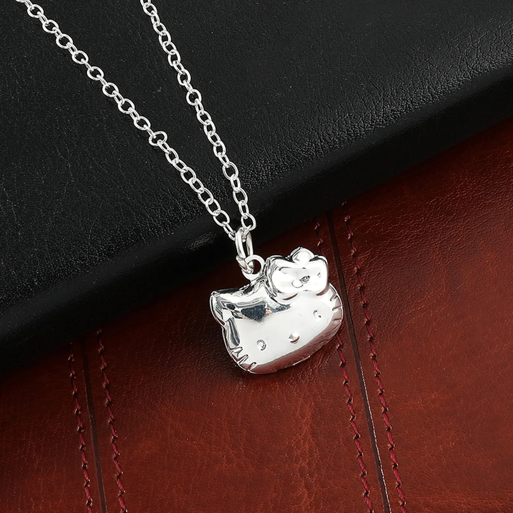 

Fashion Sanrio 925 Charms Pendant Necklace Cartoon Cute Hello Kitty Stamp Photograph Collection Necklace for Women Jewelry Gift