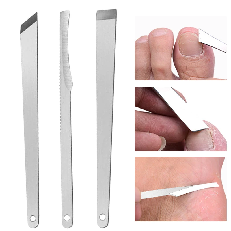 

3PC Manicure Tools Feet Toe Nail Scraper Knife Dead Skin Remover Files Foot Toenail Care Ingrown Cuticle Pedicure Tools Kit