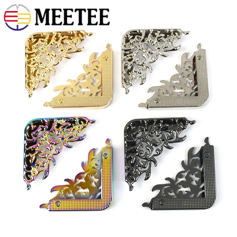 

4/10Pcs Bag Corner Protector Buckles 46*63mm Leather Edge Side Clip Clasps With Screw Handbags Luggag Decor Hardware Accessories