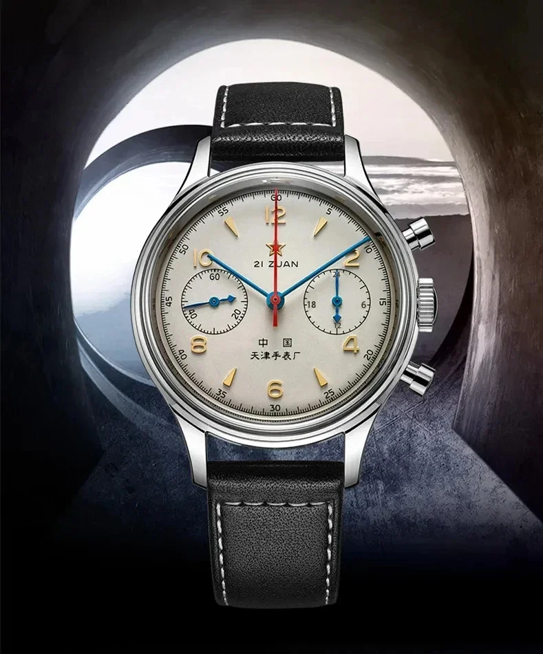 Фото Винтажные мужские кварцевые часы Pilot 1963 года, 42 мм, в ретро-стиле, автоматические, водонепроницаемые, хронограф, наручные часы для делового образа №3