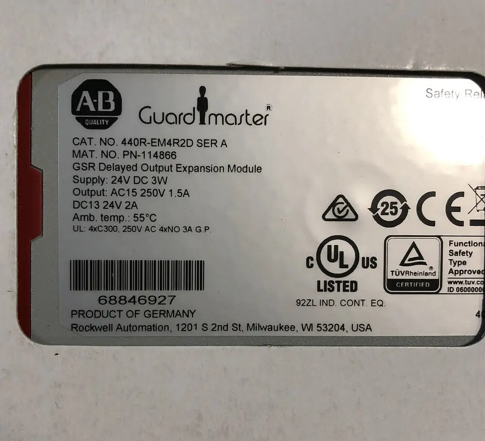 

New Allen Bradley 440R-EM4R2D Guardmaster GSR EMD задержка выходного расширения