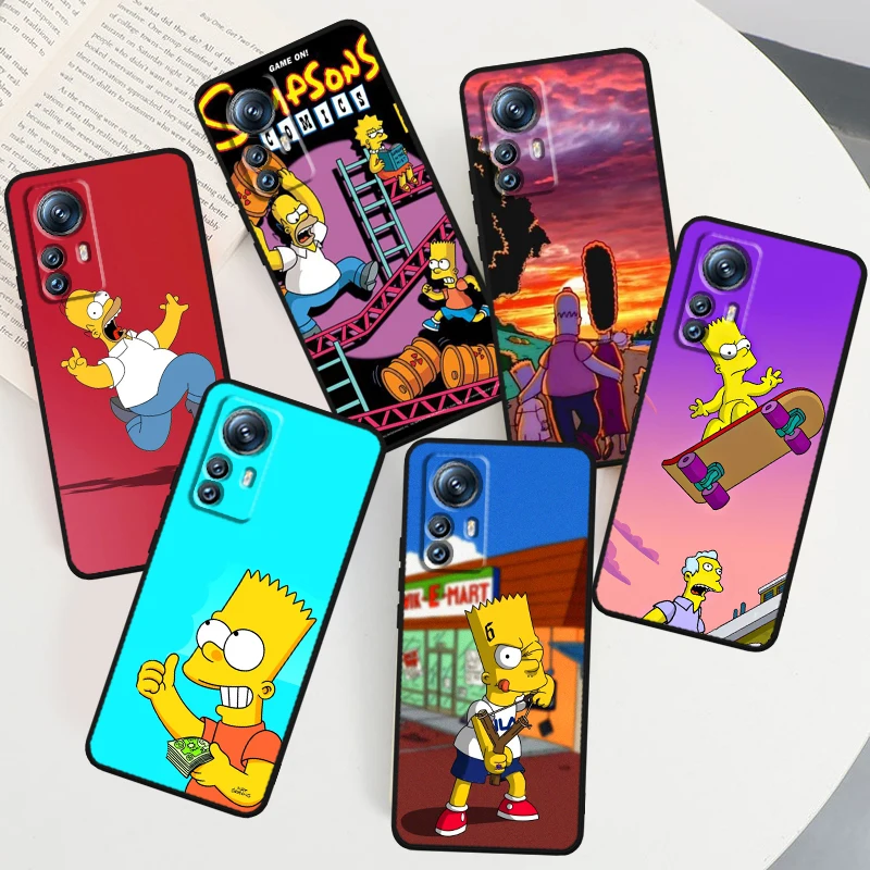 

Anime Cute The Simpson Cool Phone Case For Xiaomi Mi 13 12T 12 11T 11i 11 A3 10T 10 CC9E 9 Pro Lite Ultra 5G Cover Black Funda