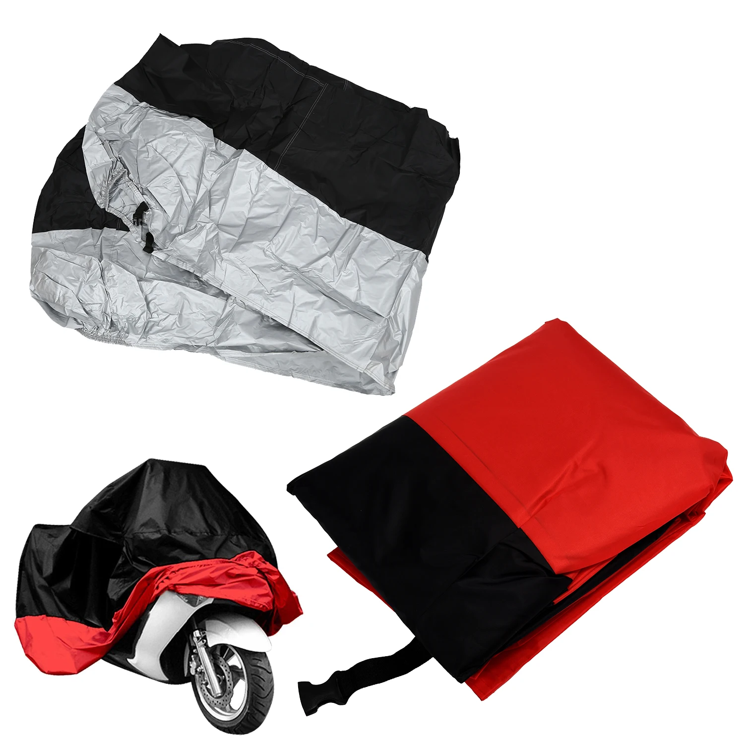 

Motorcycle Bike Moped Scooter Cover Waterproof Rain UV Dust Prevention Dustproof Covering XXL(Red)