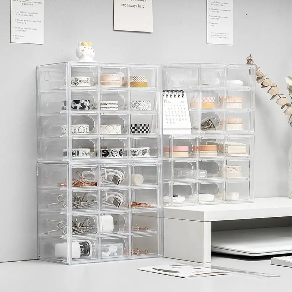 

INS Style Fashion Dustproof Waterproof Desktop Storage Drawer Plastic Stackable Cosmetics Transparent Storage Box