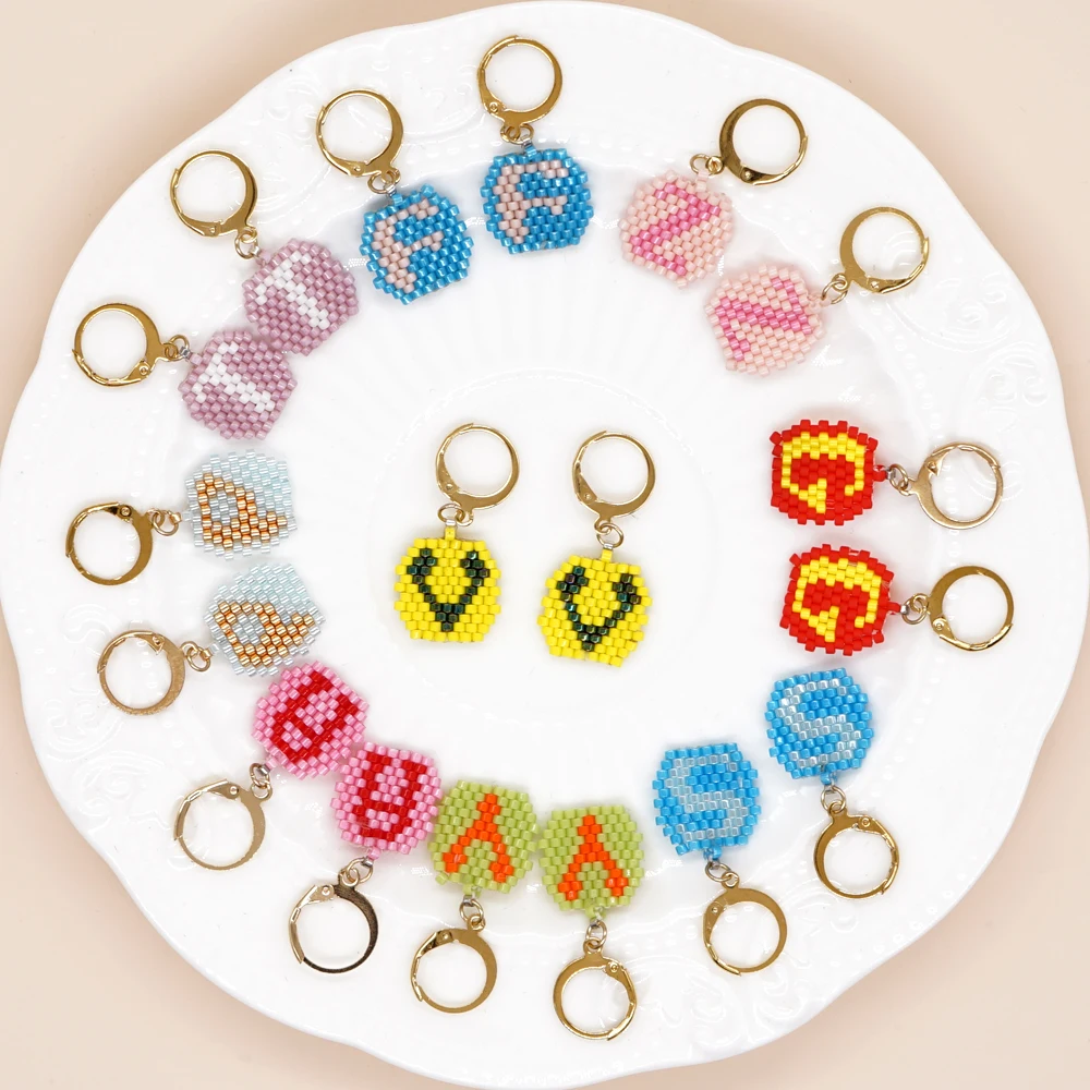 

Go2Boho Alphabet Letter Beads Drop Earring Gold Plate Stainless Steel Dangle Earrings Accessories for Women Handmade Jewelry
