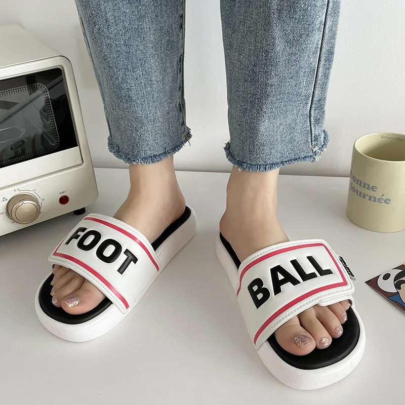 

Letter Print Fashion Platform Slippers Women Stick Soft Cloud Slides Flats Shoes Couples Summer Beach Flip Flops Sandals Man