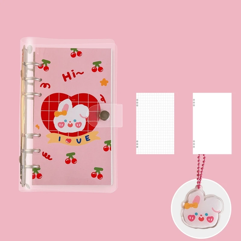 

Cartoon Pocket 6 Ring Binder Notebook 7.48x4.72 inches Note Book Memo Notepad for Preschool Kindergarten Kids Xmas Gift