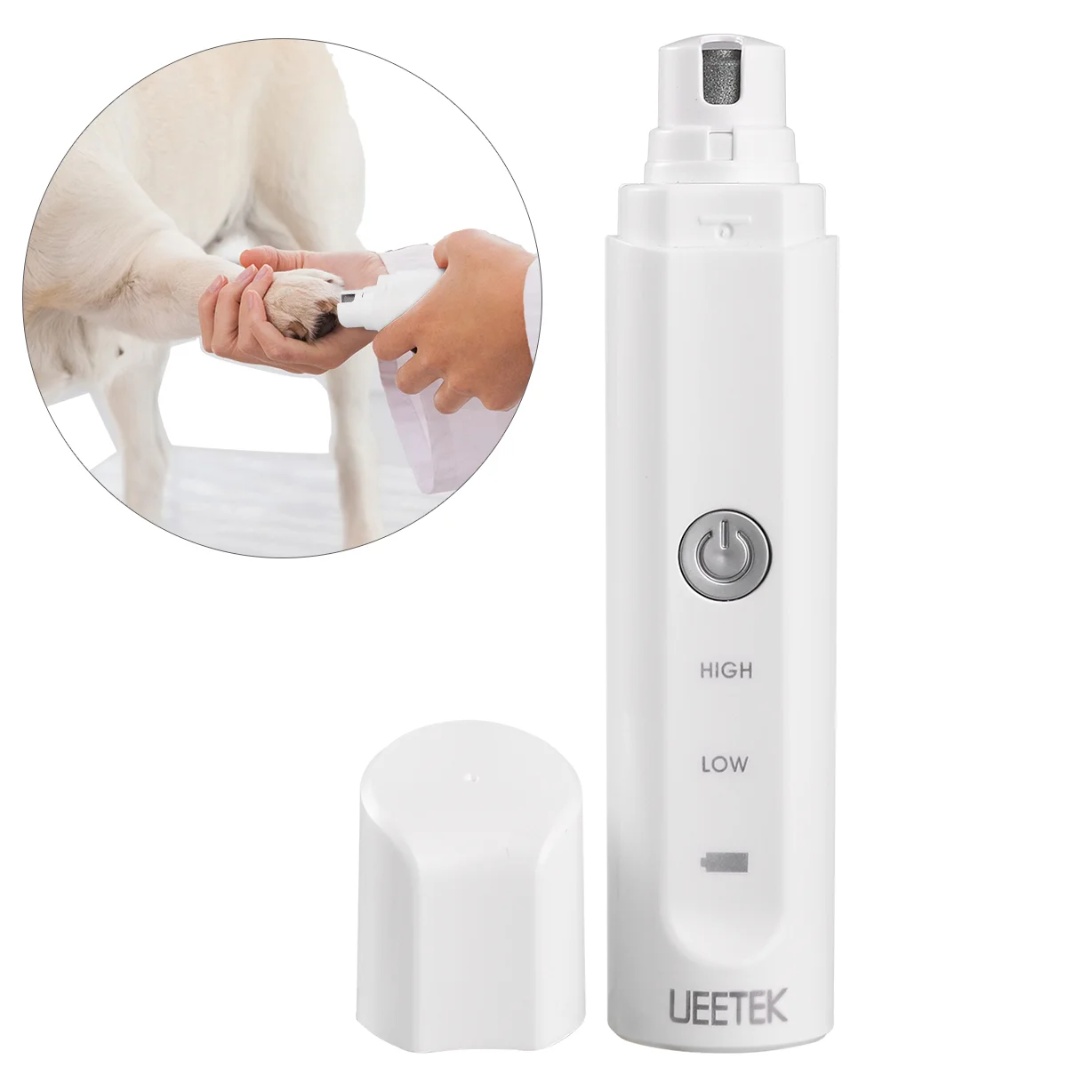 

UEETEK Electric Pet Nail Grinder with Rechargeable Lithium Battery Painless Grooming Trimmer Clipper for Dog Cat Rabbit and