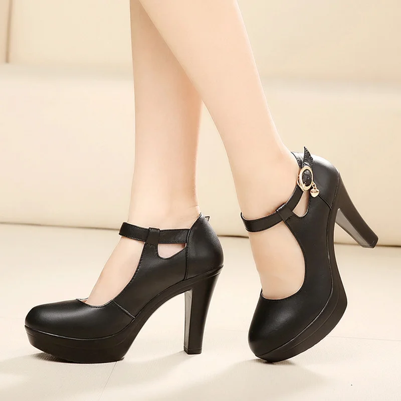 

Женские туфли-лодочки из натуральной кожи, на высоком каблуке