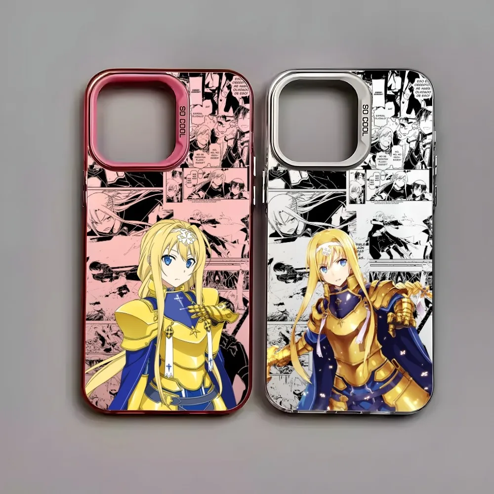 Чехол для телефона Аниме Сао А-Алиса Зубберг iPhone 16 15 14 13 12 11 Pro Max черный матовый