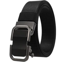 good quality nylon braided belt mens casual business brand toothless alloy automatic buckle quick release belt black 2126s