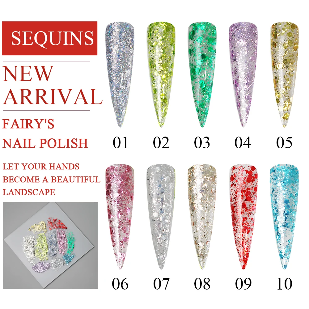

super shiny glitter gel polish nail gel set 10colors/set 15ml nail polish