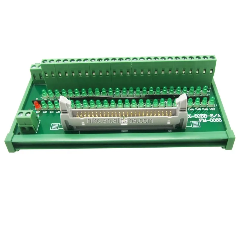IDC50 DIN Rail Mounted Interface Module, Breakout Board equiped with LED indicator enlarge
