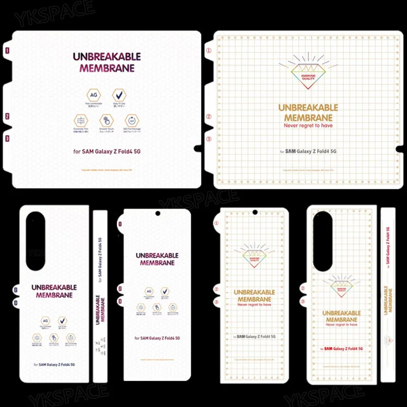 

4 в 1, мягкая прозрачная Гидрогелевая пленка высокого разрешения для Samsung Galaxy Z Fold 4 3 2 W23 W22 W21 W20, матовая защитная пленка для экрана