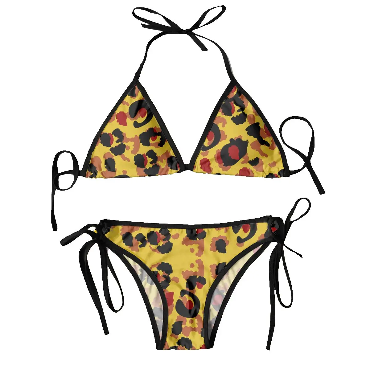 

Bikini Set Swimwear Women Swimsuit Sexy Push Up Swimming Bathing Suit Gold Leopard Print Beachwear Summer Brazilian