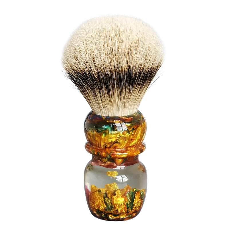 Dscosmetic floating island dense silvertip badger hair shaving brush for man wet shaving