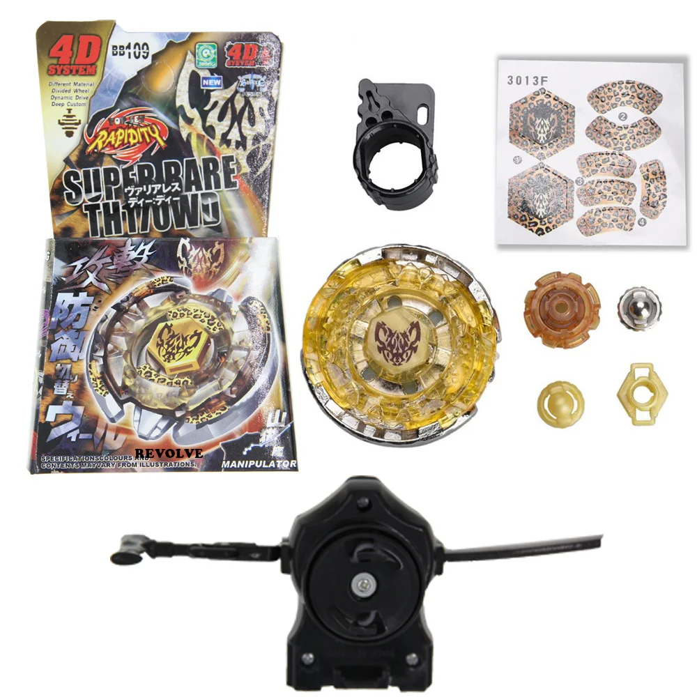 Фото B-X TOUPIE BURST BEYBLADE wyvron w3 Fang Leone 130W2D BB106 Простая упаковка + черный пусковой механизм с вытяжной леской №5