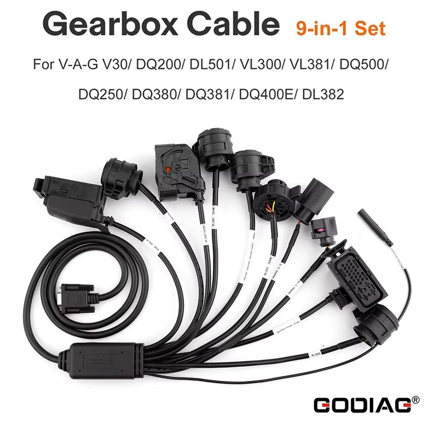 Фото Кабель для коробки передач GODIAG 9-в-1 для VAG V30 DQ200 DL501 VL300 VL381 DQ500 DQ250 DQ380 DQ381 DQ400E DL382 для AUTEL Gbox Xhorse №2