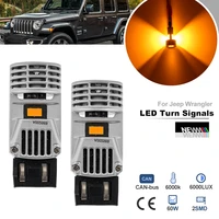 for jeep wrangler jl 2018 2019 2020 2021 t20 w215w 7443 led canbus amber anti hyper flash turn signal light bulb headlamps drls