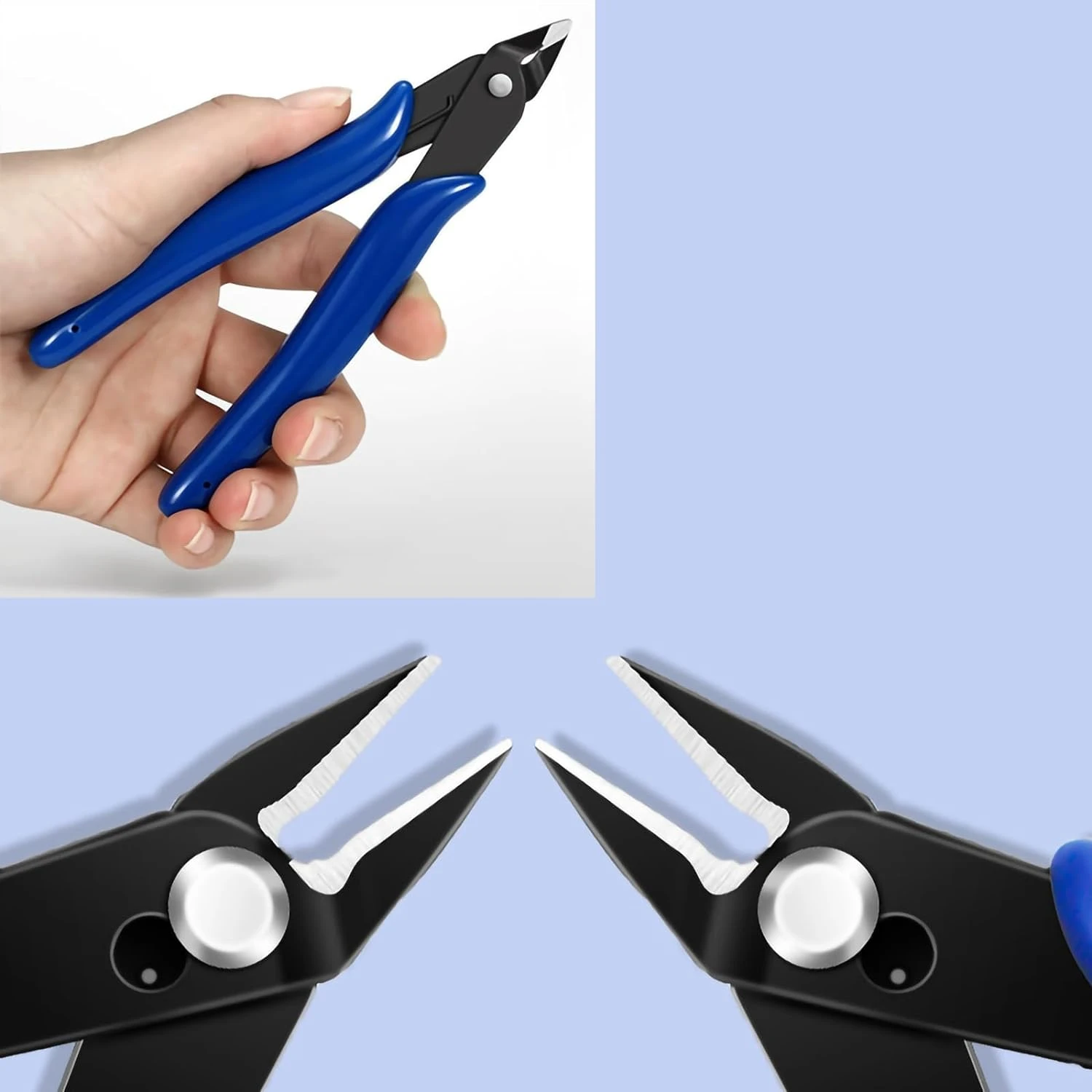 Lightweight and Exquisite Precision Micro Pliers Set of 2 with Sharp Bite for Cutting Stripping Spring Wire - Ideal Craf