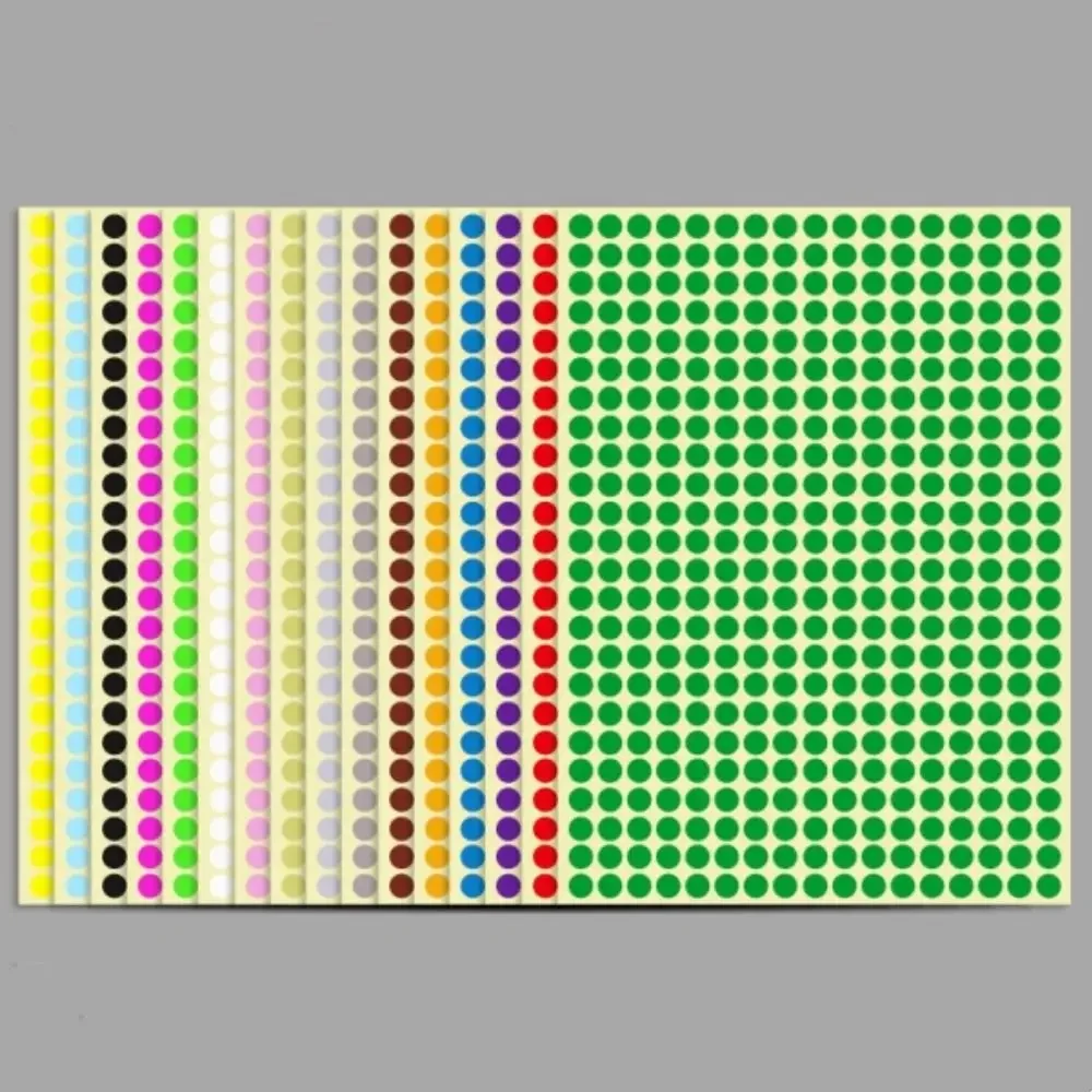 

Разноцветные бумажные точечные наклейки 6 мм 6528 шт.