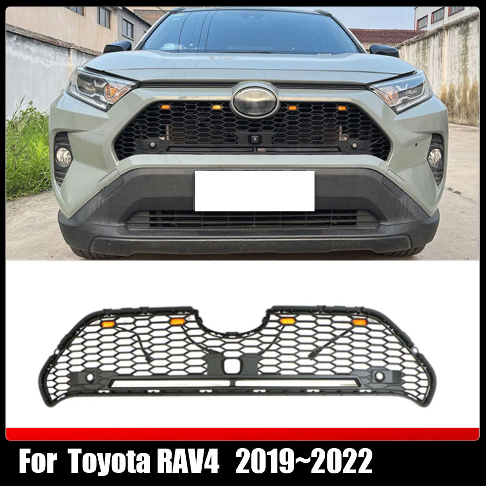 

Modified Racing Grill Grills Hood Mesh Front Grille Honeycomb Style Upper Bumper Grilles For Toyota RAV4 2019~2022