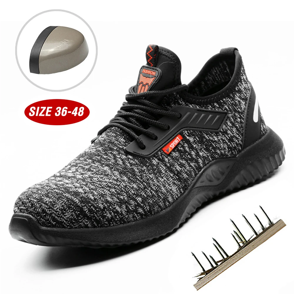 

Work Safety Shoes Anti-Smashing Steel Toe Puncture Proof Construction Lightweight Breathable Sneakers Boots Men Women Footwear
