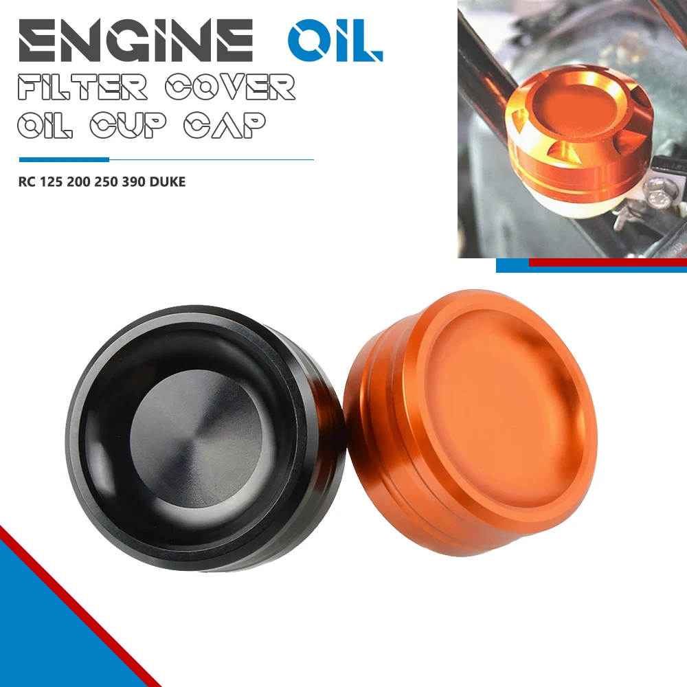 

Motorcycle Engine Oil Filter Cover Oil Cup Cap Engine Tank Covers Oil Caps For KTM Duke 125 200 390 DUKE RC125/200/390 2013-2018