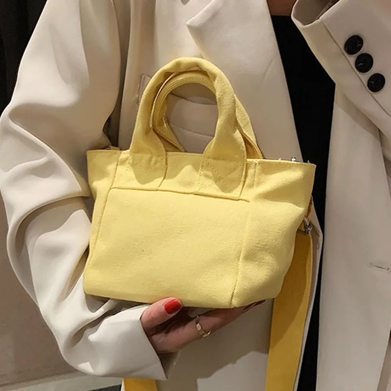 Women Canvas Shoulder messenger Bag 2022 Casual Shopping Bags Students Book Bag Cotton Cloth Handbags small cute Tote For Girls
