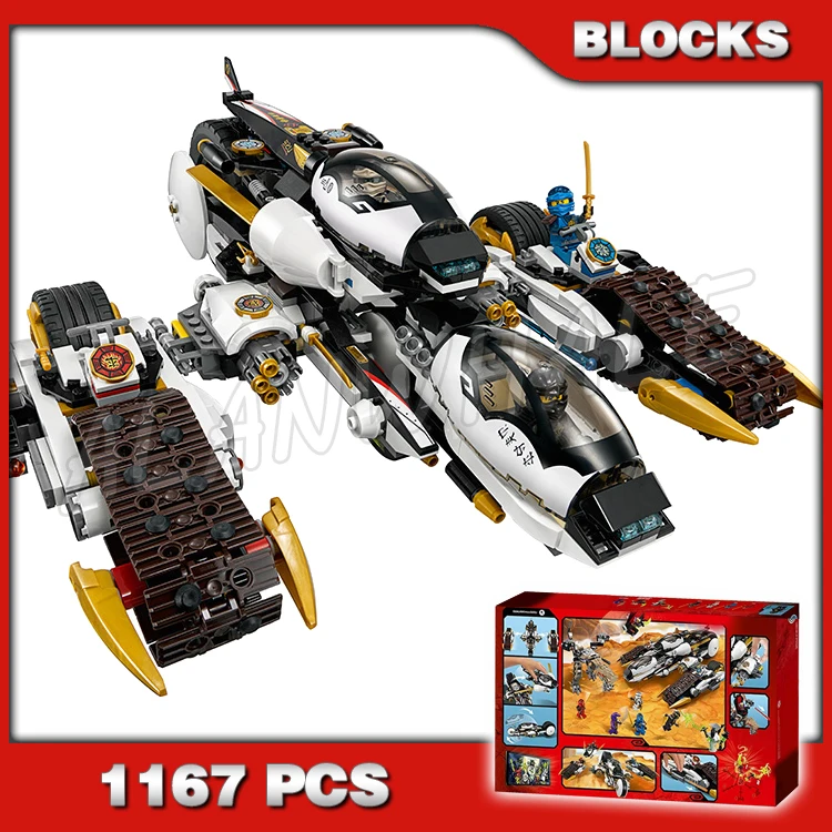 

1167pcs Shinobi Ultra Stealth Raider Desert Tank Detachable Helijet Tread Bikes 10529 Building Blocks Sets Compatible with Model