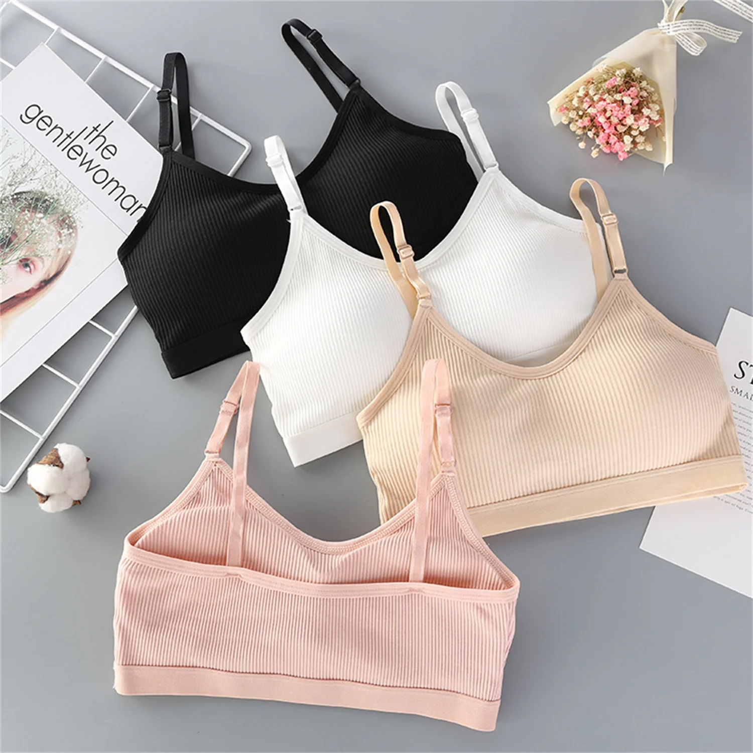Sujetador sin costuras para mujer Bralette transpirable de copa complea aros Top шланг для сна