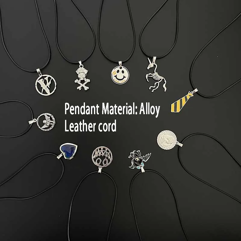 

2022 Pendant Streetwear Kpop Heart Metal Alloy One Layer Leather Cord Chain Men For Women Celebration Gifts Jewelry Necklace